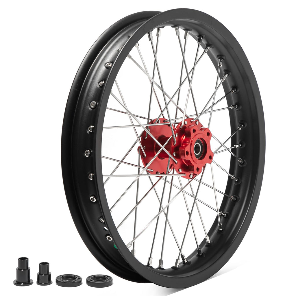TOFR 17" Front Rear Spoke Wheels Rims Hubs Set for Surron Light Bee LBX Aluminum