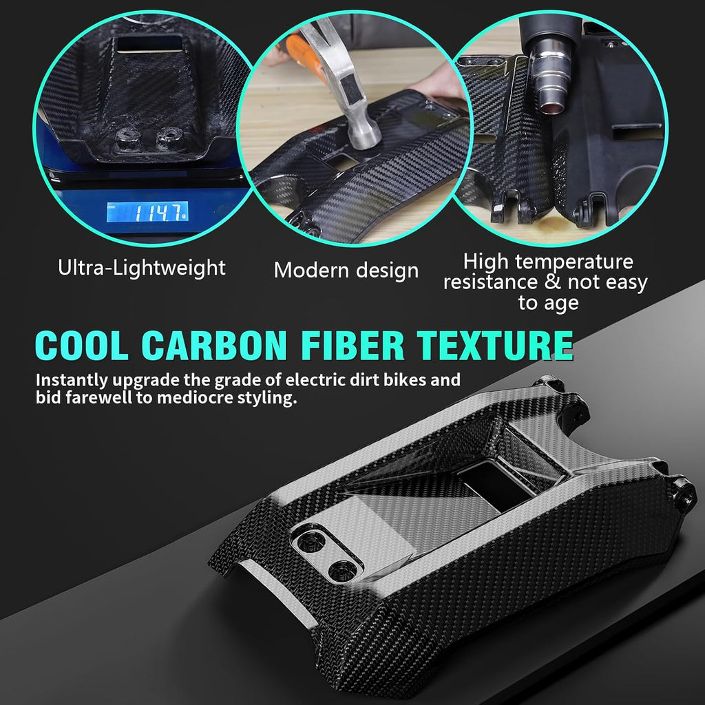Funparts Battery Cover for Surron LBX,Carbon Fiber Battery Lid Guards Wrap for Sur Ron Light Bee X Electric Dirt Bike Vehicle Covers Black