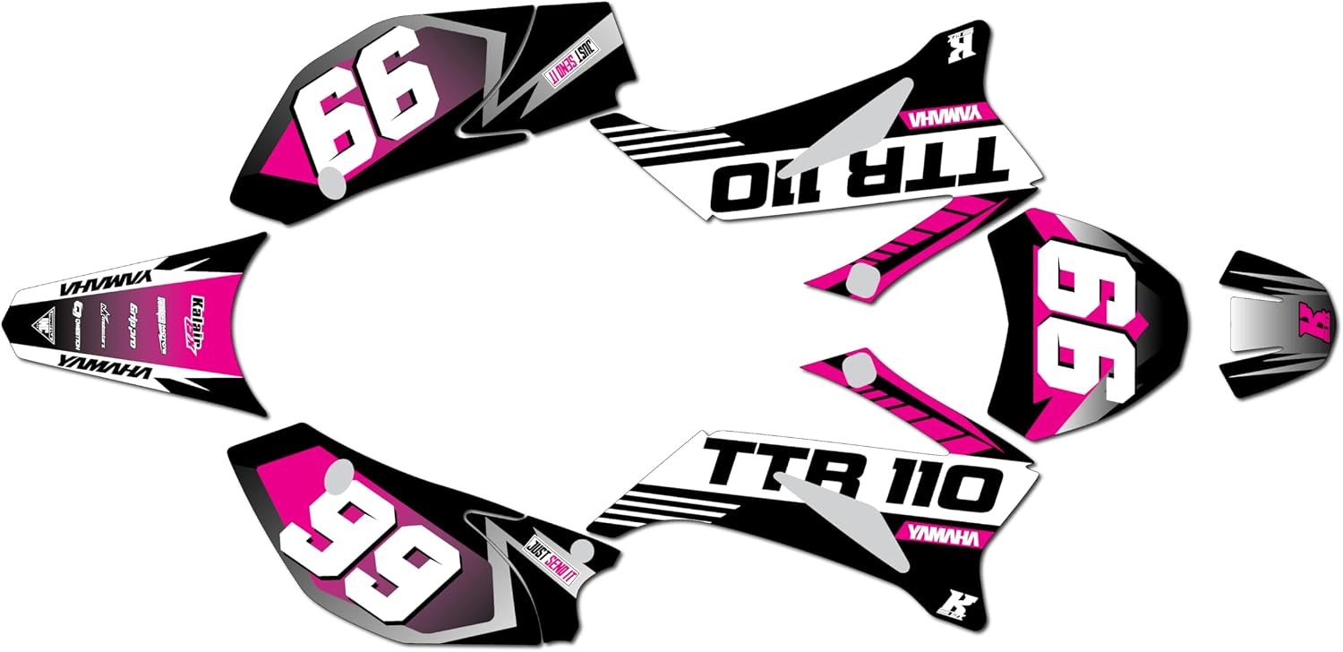 Graphics Kit for Yamaha TTR110 (2008-2023) Turbo Series Blue Yellow Holographic 16 Mil-Dirt Pit Bike Motorcycle Stickers,Dirtbike Racing Decal no Plastics
