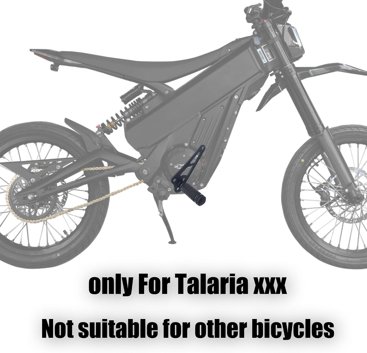 Talaria XXX Glossy Foot Lock (One Side) Steel Foot Pegs for Talaria XXX Motorcycle Parts (Black with Black Pedal)