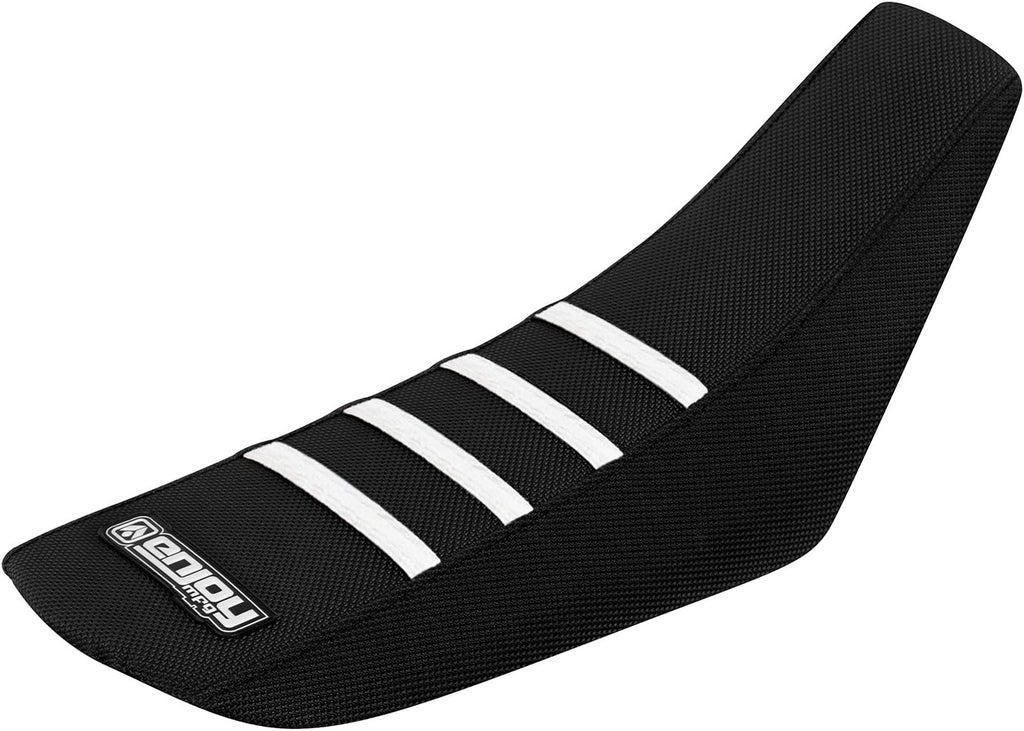 Enjoy Mfg Seat Cover - Compatible with Yamaha TTR 110 - All Black/White Ribs