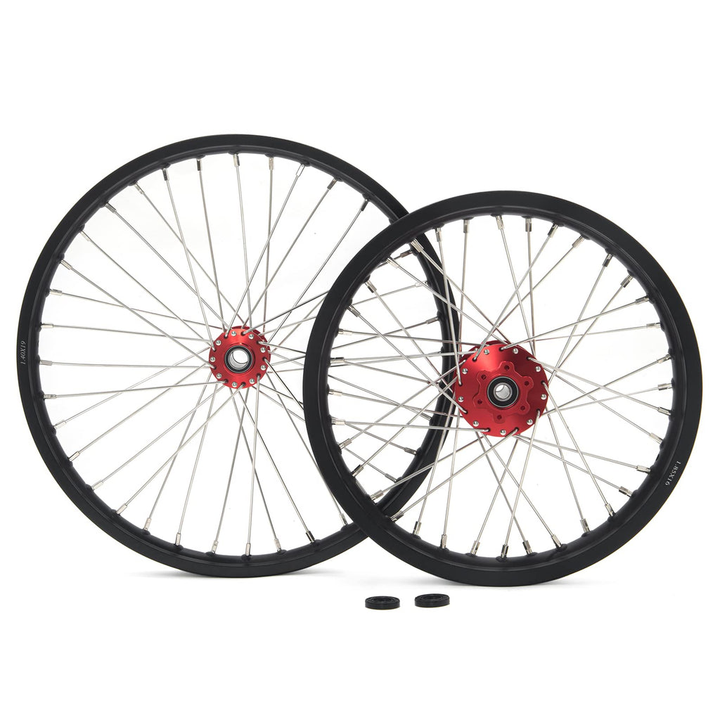 TOFR 17" Front Rear Spoke Wheels Rims Hubs Set for Surron Light Bee LBX Aluminum