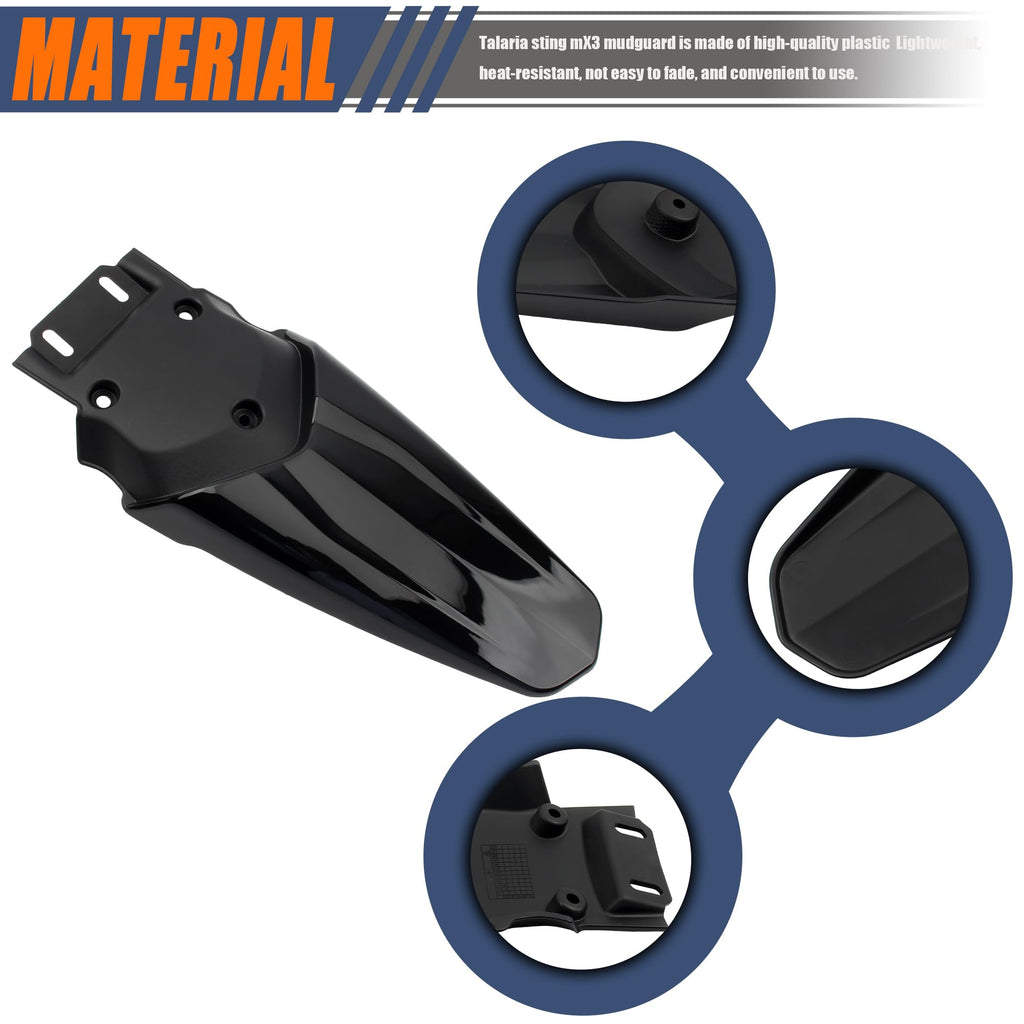 Short Rear Fender Protector,Talaria Rear Mudguard For MX3 MX4 Electric Dirt Bike EBike - Carbon Fiber