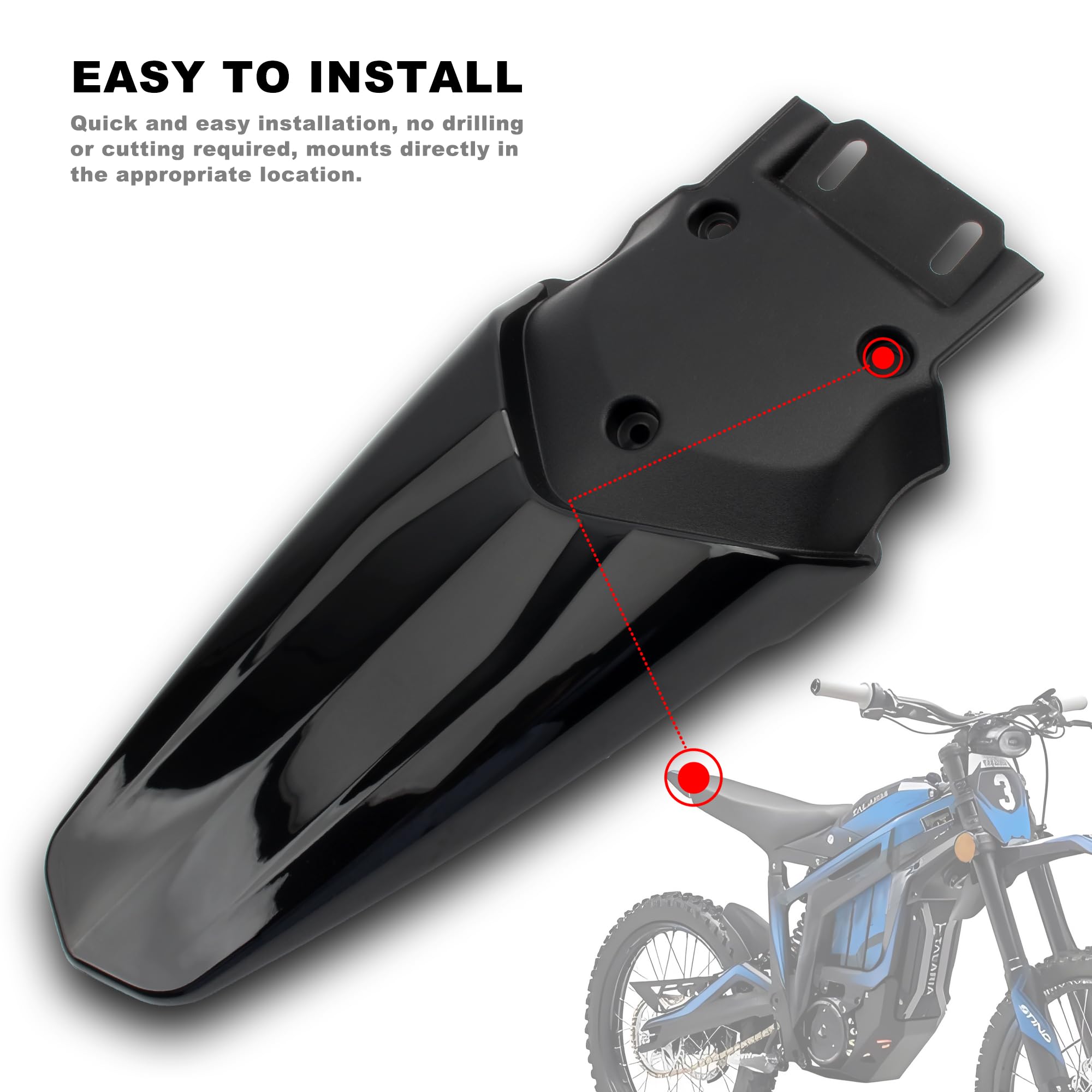 Short Rear Fender Protector,Talaria Rear Mudguard For MX3 MX4 Electric Dirt Bike EBike - Carbon Fiber