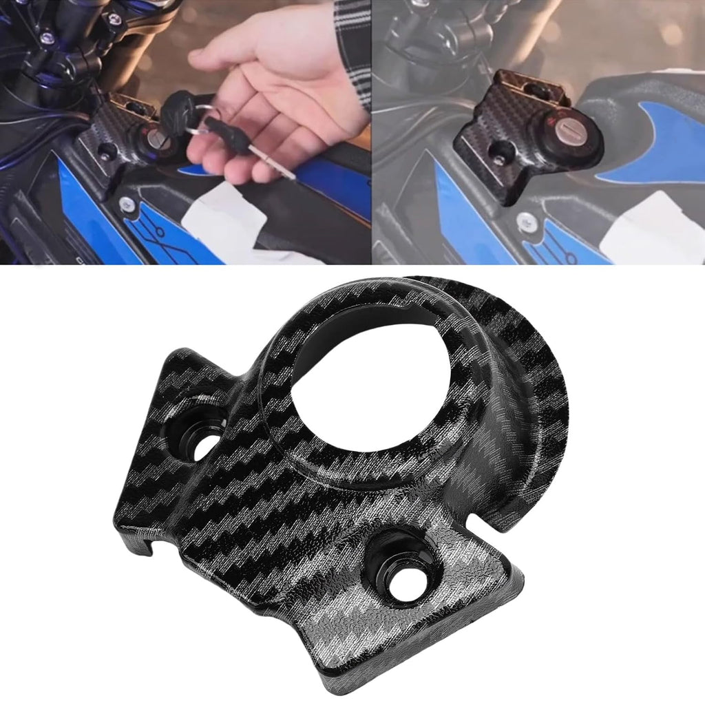 Carbon Fiber Pattern Motorcycle Central Control Decorative Cover Ignition Key Switch Trim Replacement with Easy Installation for Talaria Sting X3 MX3 MX4 MX5
