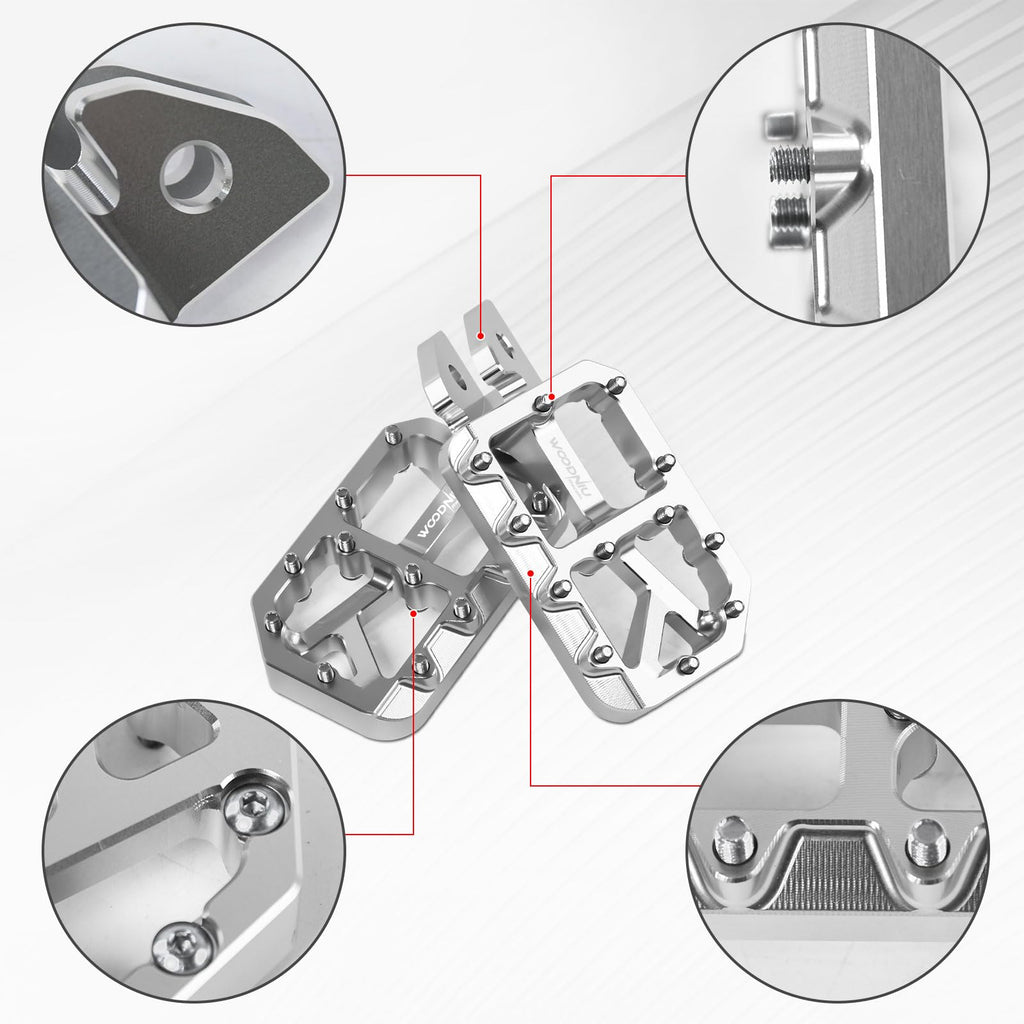Dirt Bike Foot Pegs for Ebike Surron Light Bee X S, Color Prickly Peg,Motorcycle Aluminum Alloy Pedal for Segway X160 X260/Talaria X3 X4/E Ride PRO SS,Black Body with Dazzling Spikes