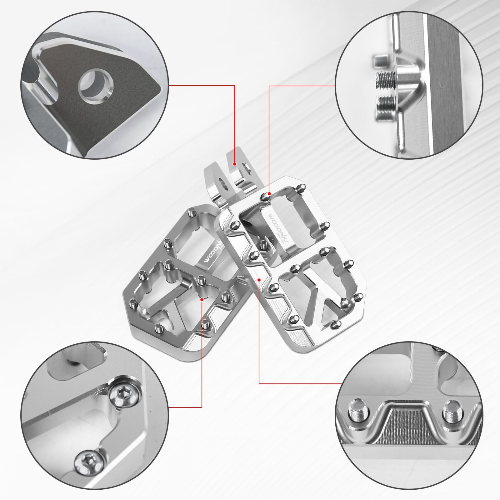 Dirt Bike Foot Pegs for Ebike Surron Light Bee X S, Color Prickly Peg,Motorcycle Aluminum Alloy Pedal for Segway X160 X260/Talaria X3 X4/E Ride PRO SS,Black Body with Dazzling Spikes