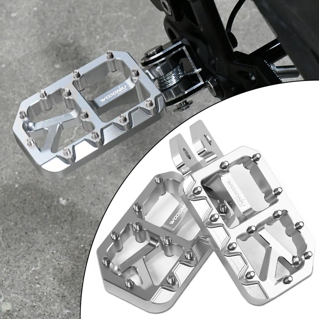 Dirt Bike Foot Pegs for Ebike Surron Light Bee X S, Color Prickly Peg,Motorcycle Aluminum Alloy Pedal for Segway X160 X260/Talaria X3 X4/E Ride PRO SS,Black Body with Dazzling Spikes