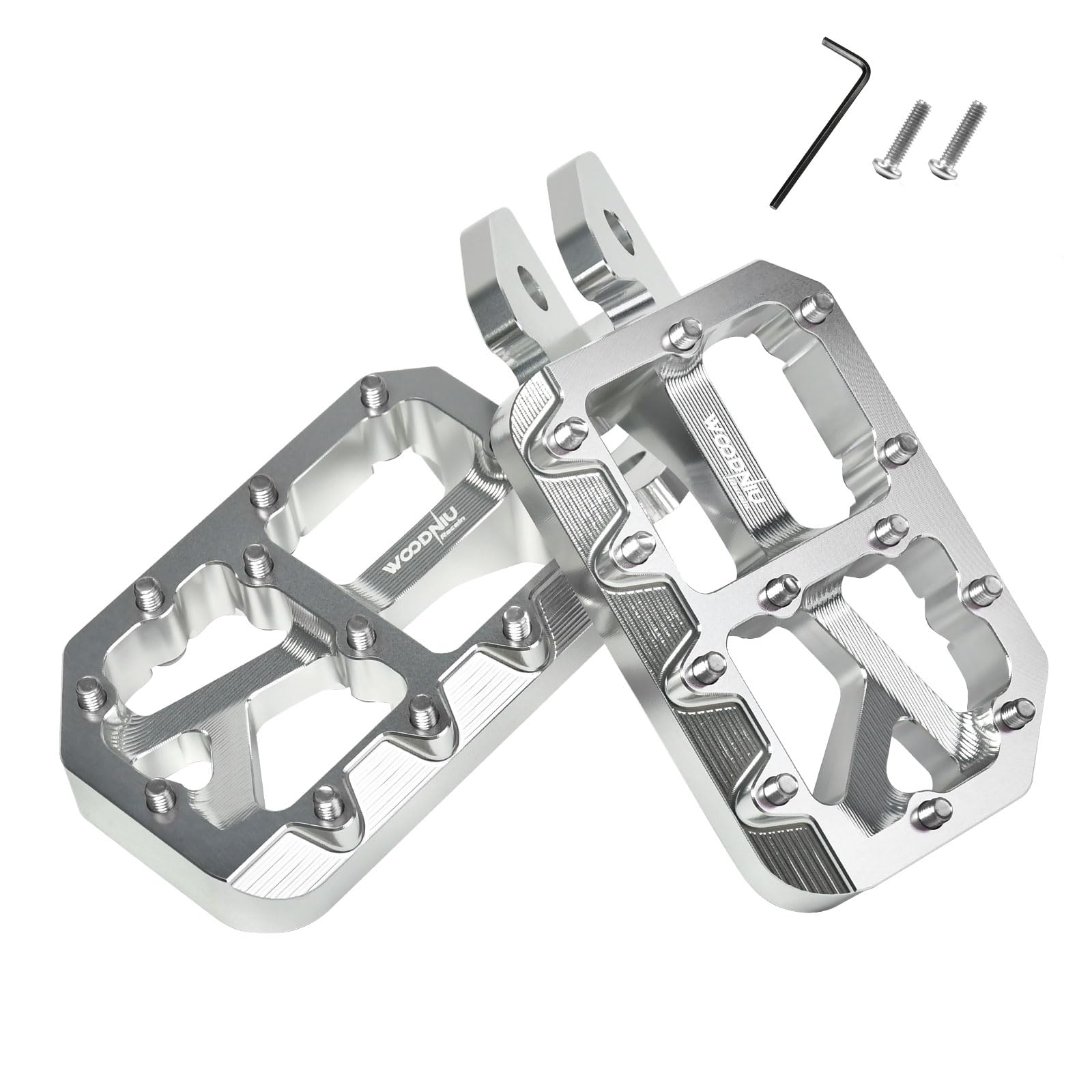 Dirt Bike Foot Pegs for Ebike Surron Light Bee X S, Color Prickly Peg,Motorcycle Aluminum Alloy Pedal for Segway X160 X260/Talaria X3 X4/E Ride PRO SS,Black Body with Dazzling Spikes