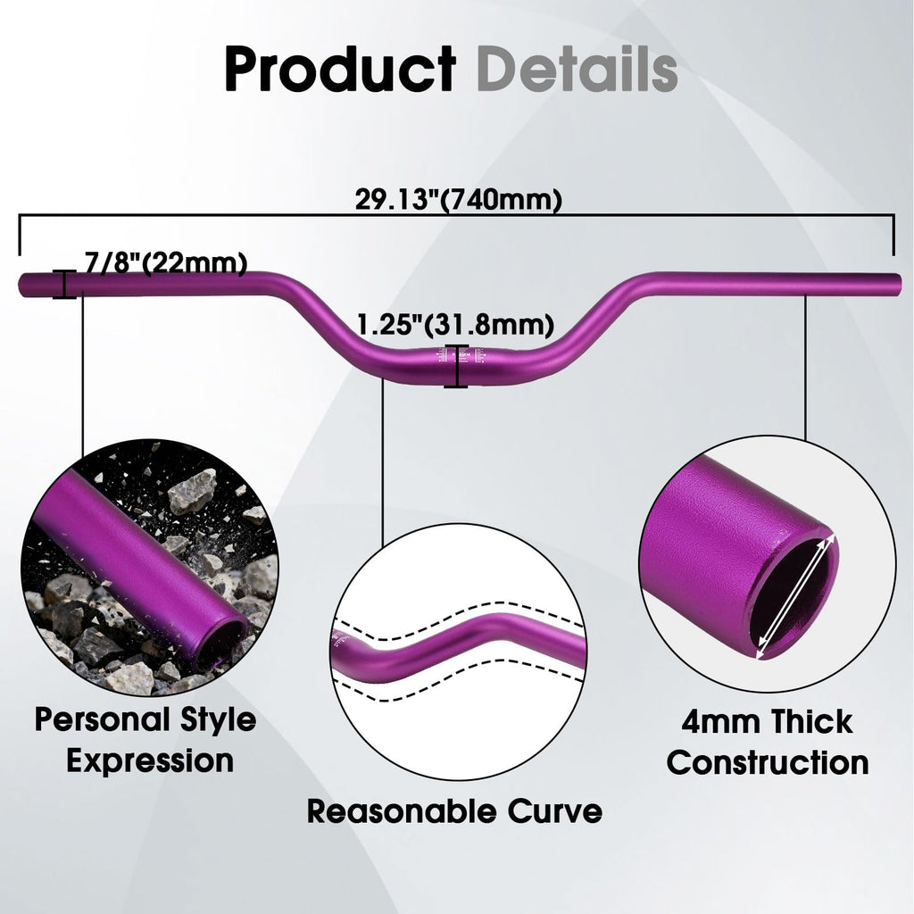 Motorcycle Heighten Handlebar 7/8" 22mm Handle Bar 4MM Thickness CNC for Surron Sur Ron LBX Talaria Sting MX3/R MX4 Talaria XXX E-Ride Pro SR S SS 2.0 3.0 Ventus One Rawrr Mantis Blue