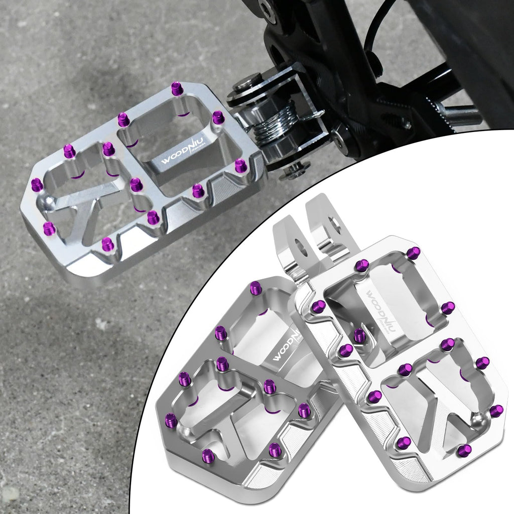 Dirt Bike Foot Pegs for Ebike Surron Light Bee X S, Color Prickly Peg,Motorcycle Aluminum Alloy Pedal for Segway X160 X260/Talaria X3 X4/E Ride PRO SS,Black Body with Dazzling Spikes