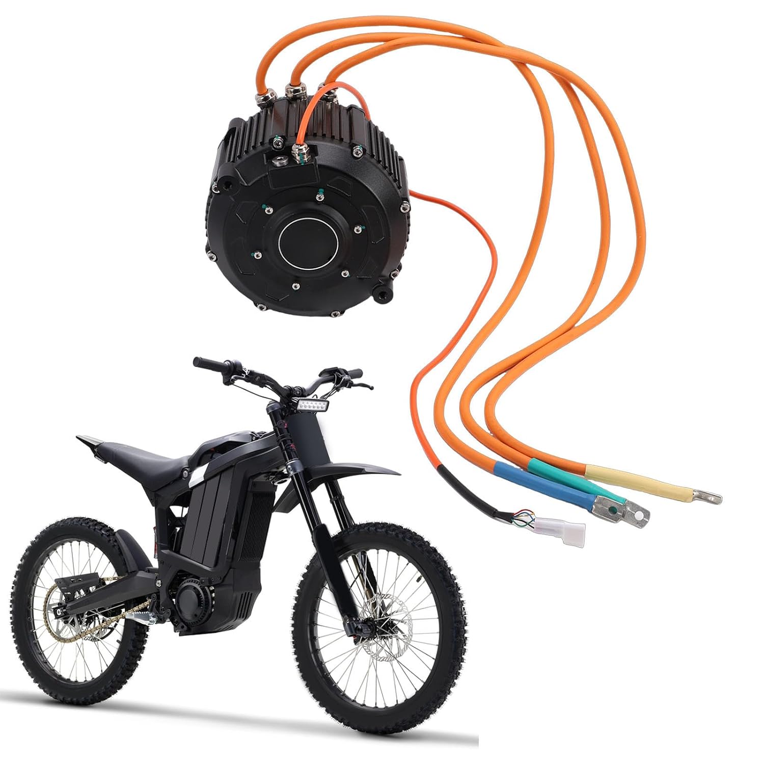 10KW Electric Dirt Bike Mid Drive Motor Brushless, Off Road Motorcycle Permanent Magnet Synchronous Motor, 10000rpm Peak, Hall Sensor, for Surron Electric Dirt Bike
