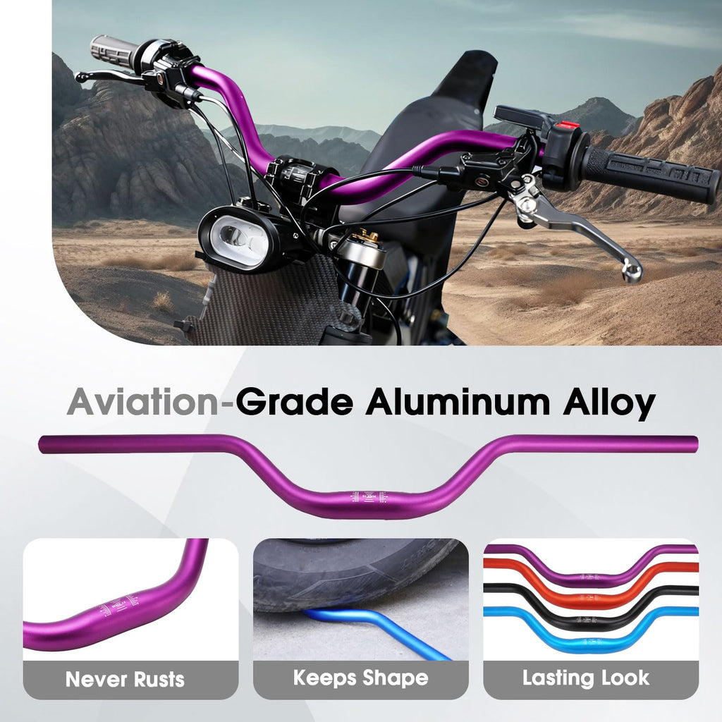 Motorcycle Heighten Handlebar 7/8" 22mm Handle Bar 4MM Thickness CNC for Surron Sur Ron LBX Talaria Sting MX3/R MX4 Talaria XXX E-Ride Pro SR S SS 2.0 3.0 Ventus One Rawrr Mantis Blue