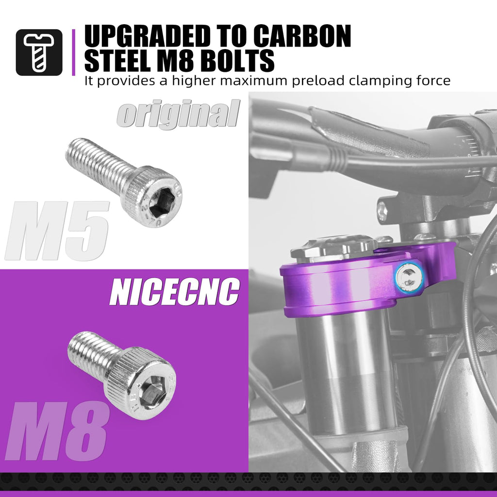 NICECNC Black Upper Triple Clamp Top Link Plate Bracket Compatible with Surron Light bee X/S See Fitment Off-Road Motorcycle Modified Upper Plates