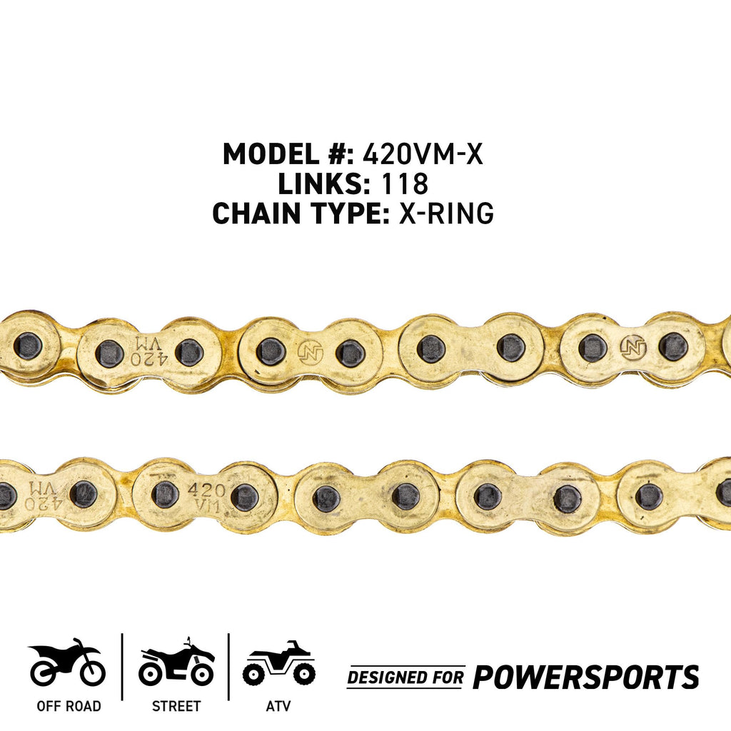 NICHE Gold 420 X-Ring Chain 108 Links with Connecting Master Link