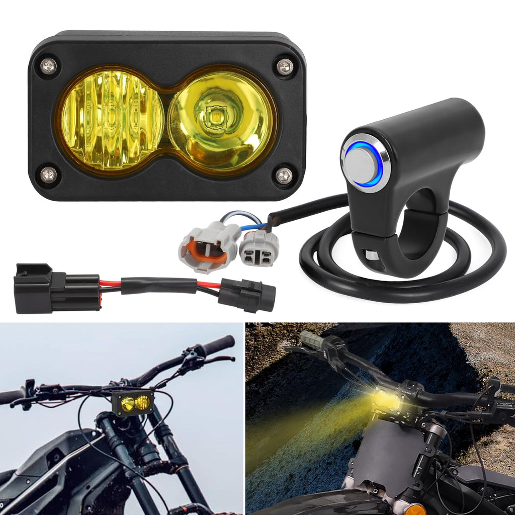 Dirtbike Headlight Kit for Sur-Ron Segway X260 Talaria Sting R MX4 PC Lens Motorcycle Yellow Light Bar Led Headlamp