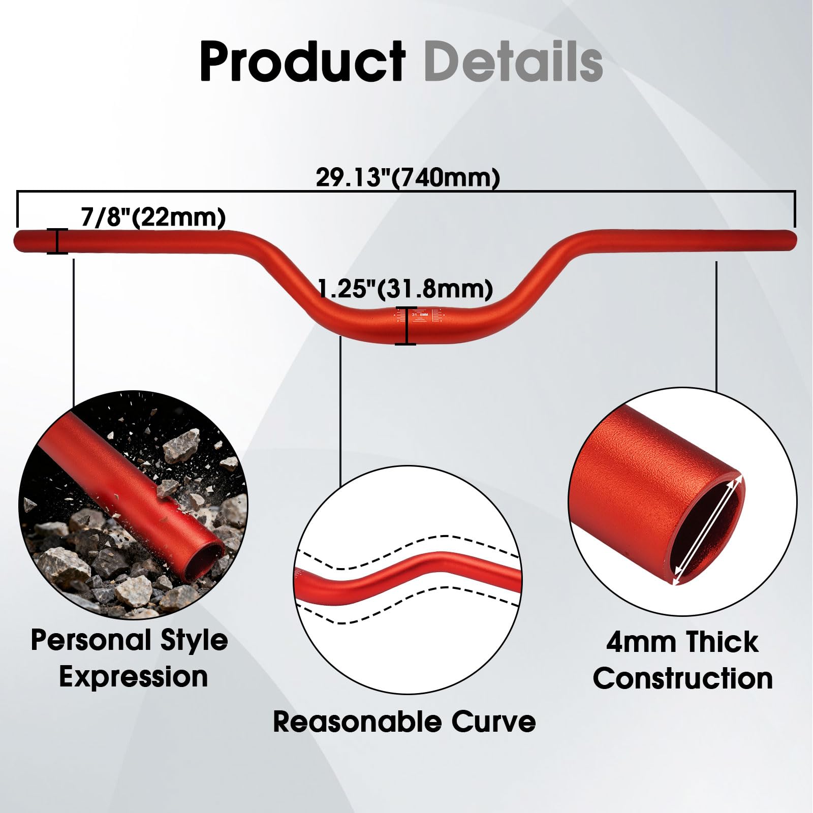 Motorcycle Heighten Handlebar 7/8" 22mm Handle Bar 4MM Thickness CNC for Surron Sur Ron LBX Talaria Sting MX3/R MX4 Talaria XXX E-Ride Pro SR S SS 2.0 3.0 Ventus One Rawrr Mantis Blue
