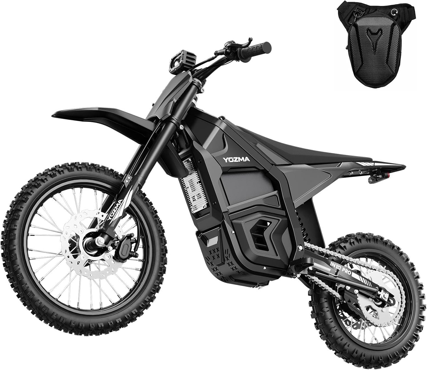 IN10 Pro Electric Dirt Bike, 5500 Peak Mid- Drive Motor, 80KMH Max Speed Ebike, 60V 27AH Bttery with 60 Miles Max Range, 17''/14'' Off-Road Tires, Hydraulic Brakes & Dual Shock Absorption
