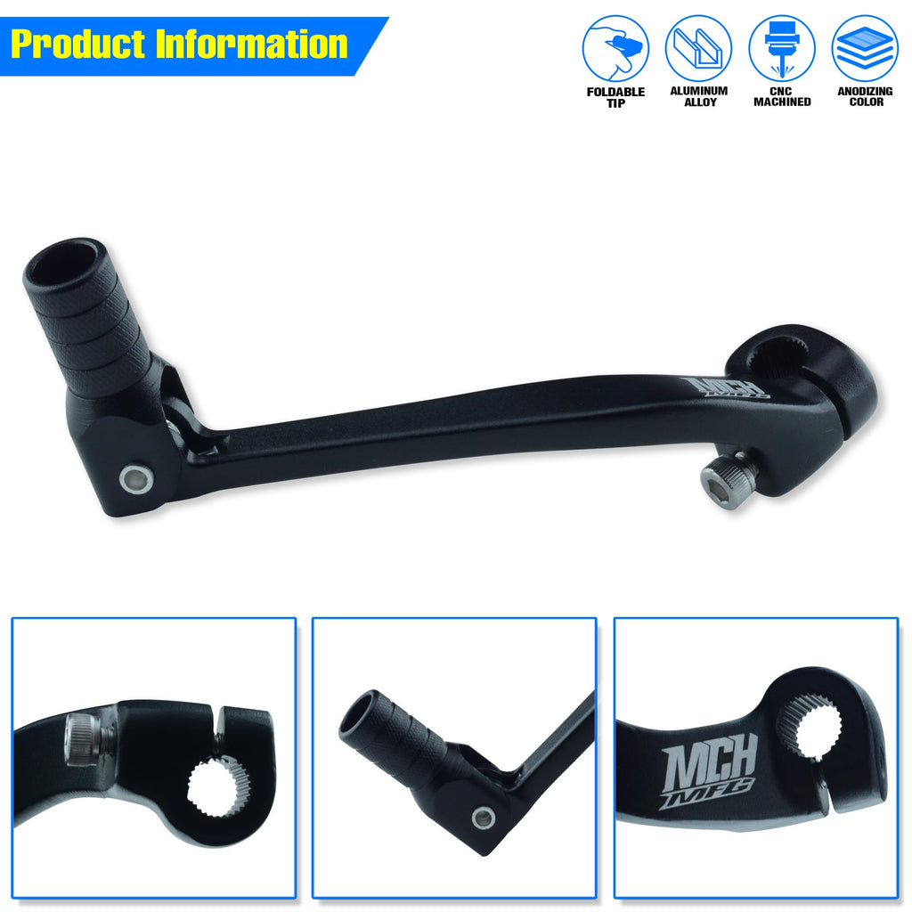 Folding Dirt Bike Shifter Lever - Alloy Aluminium Gear Lever Fit for CRF110 CRF110F 2013-2023 TTR110 08-09 TTR125 11-21 Black