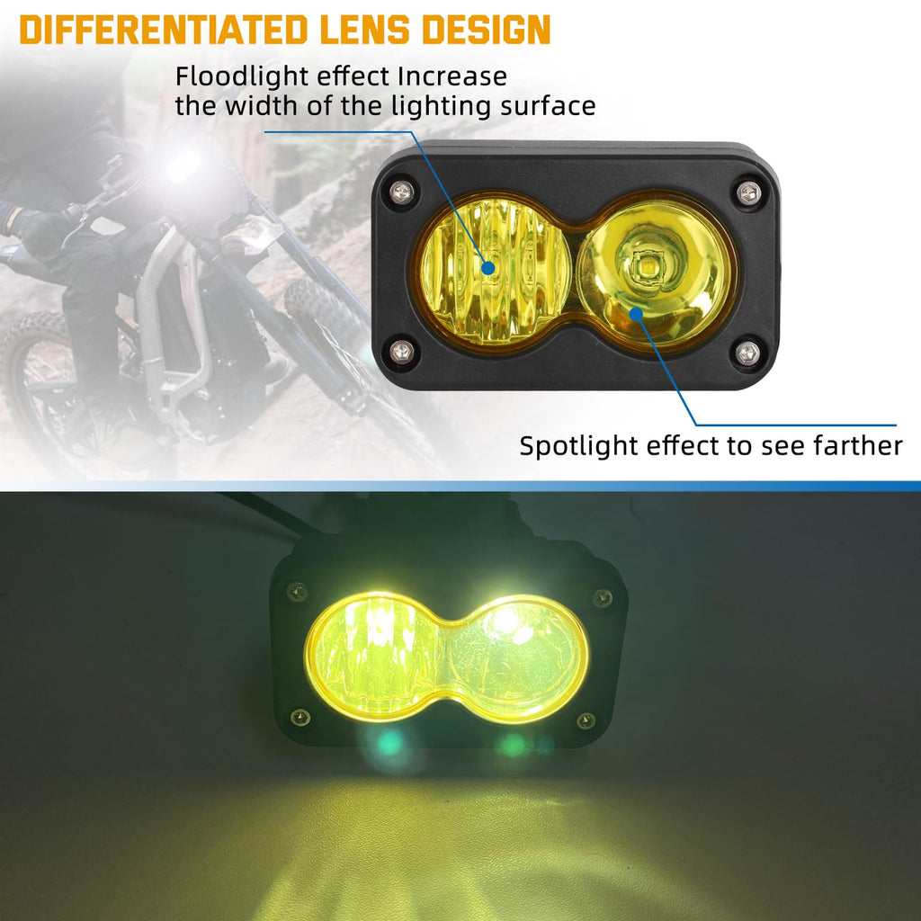 Dirtbike Headlight Kit for Sur-Ron Segway X260 Talaria Sting R MX4 PC Lens Motorcycle Yellow Light Bar Led Headlamp