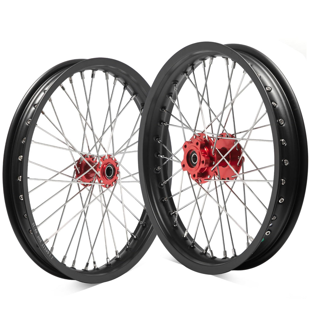TOFR 17" Front Rear Spoke Wheels Rims Hubs Set for Surron Light Bee LBX Aluminum