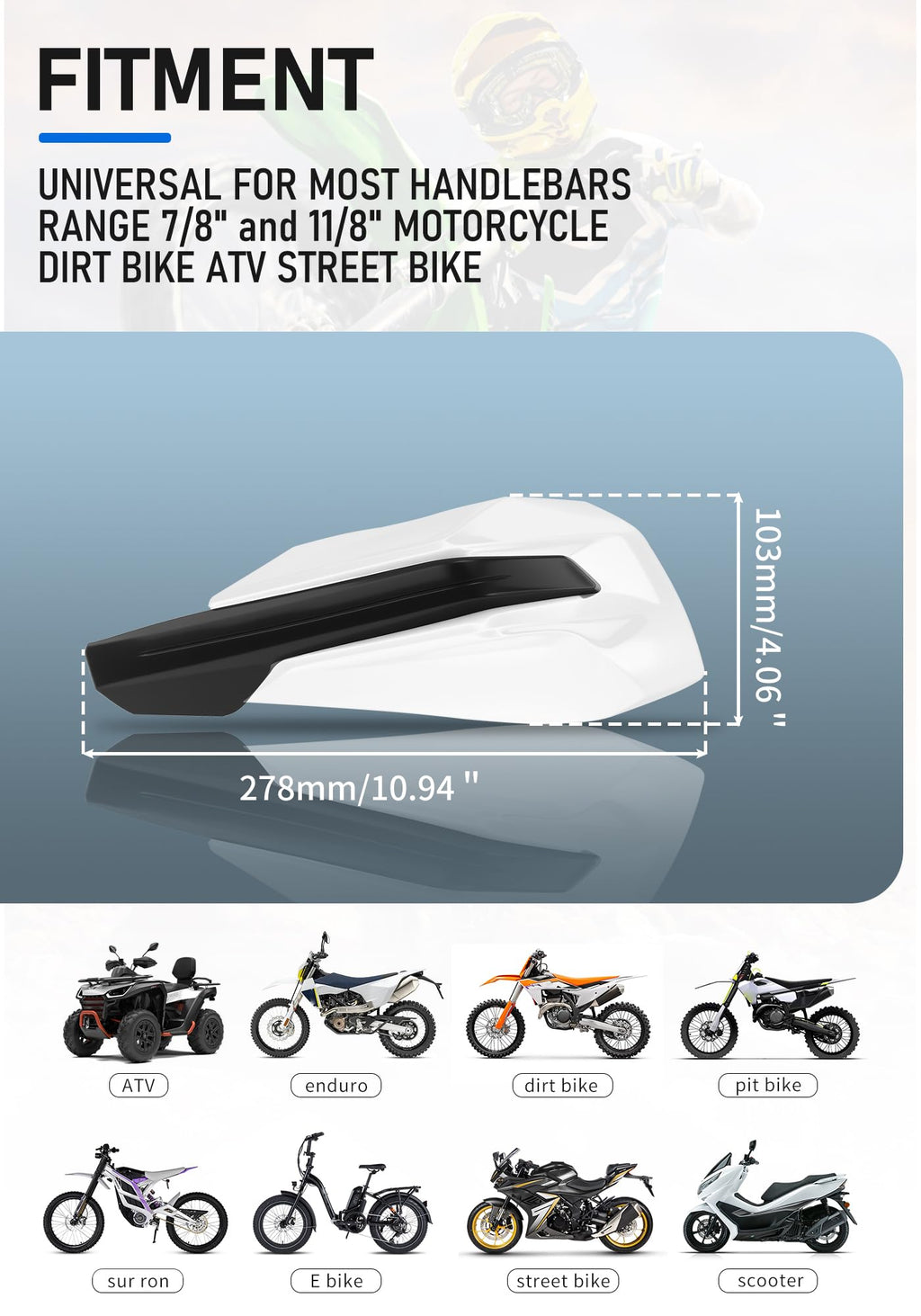 Universal 7/8" 22mm and 1 1/8" 28mm Handle Bar Hand Guards CNC Bracket for Dirt Bike Motocross ATV Scooter for CRF KLX KX LTR TRX SX SXF EXC XCW Grizzly Hawk 250 Bicycles-Red