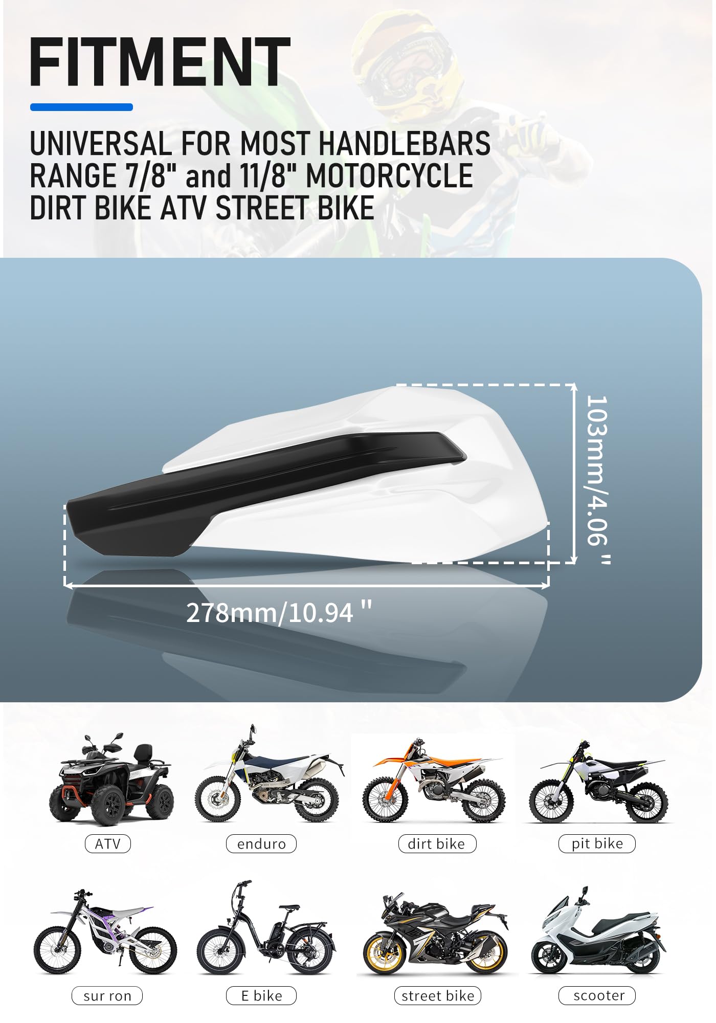 Universal 7/8" 22mm and 1 1/8" 28mm Handle Bar Hand Guards CNC Bracket for Dirt Bike Motocross ATV Scooter for CRF KLX KX LTR TRX SX SXF EXC XCW Grizzly Hawk 250 Bicycles-Red