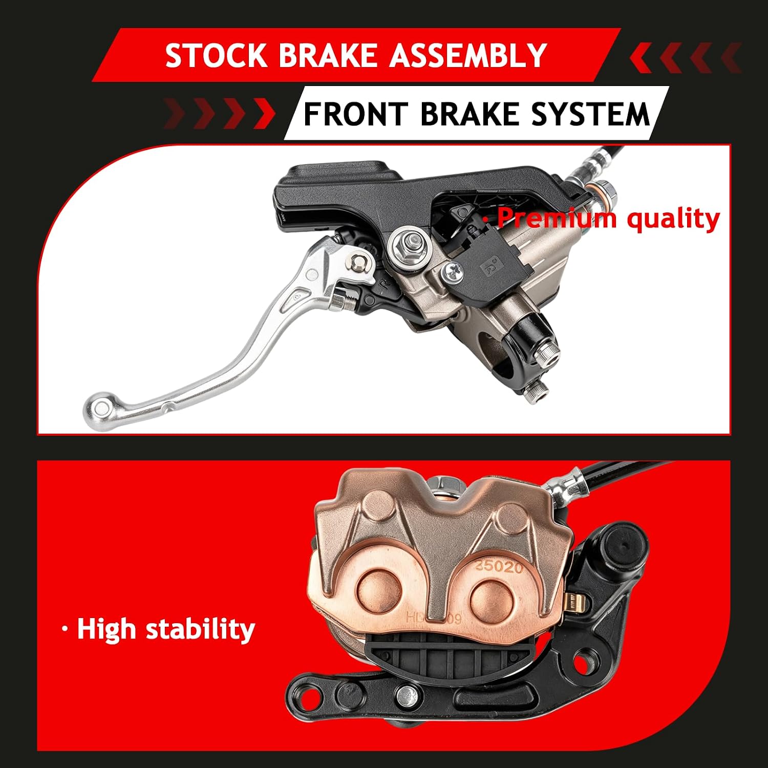 Front Brake Assembly for Surron Ultra Bee | Complete Front Brake Assembly Includes Lever, Handlebar Mount, Reservoir, Cable, Brake line, Caliper and Brake Pads
