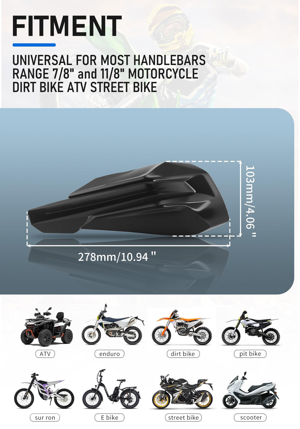 Universal 7/8" 22mm and 1 1/8" 28mm Handle Bar Hand Guards CNC Bracket for Dirt Bike Motocross ATV Scooter for CRF KLX KX LTR TRX SX SXF EXC XCW Grizzly Hawk 250 Bicycles-Red
