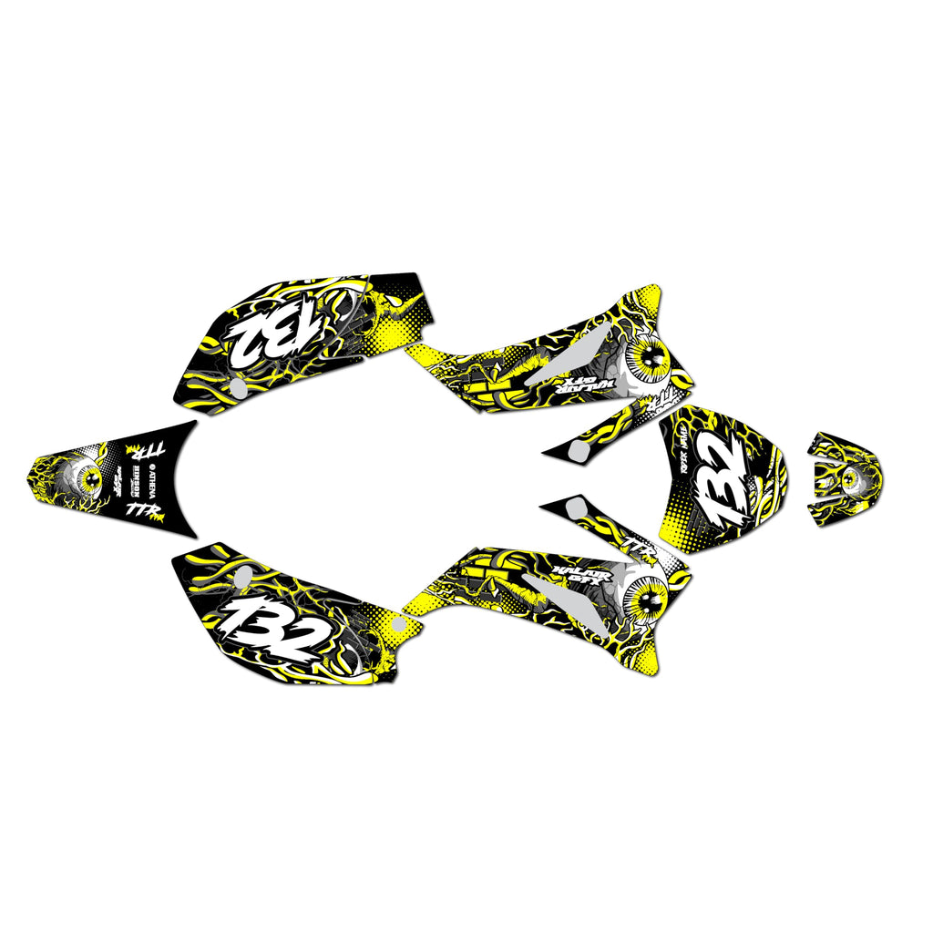 Graphics Kit for Yamaha TTR 110 (2008+) CORE Series Cm Holographic 16 Mil - Dirt bike Custom Racing Graphics Decals Stickers Kit, no-plastics