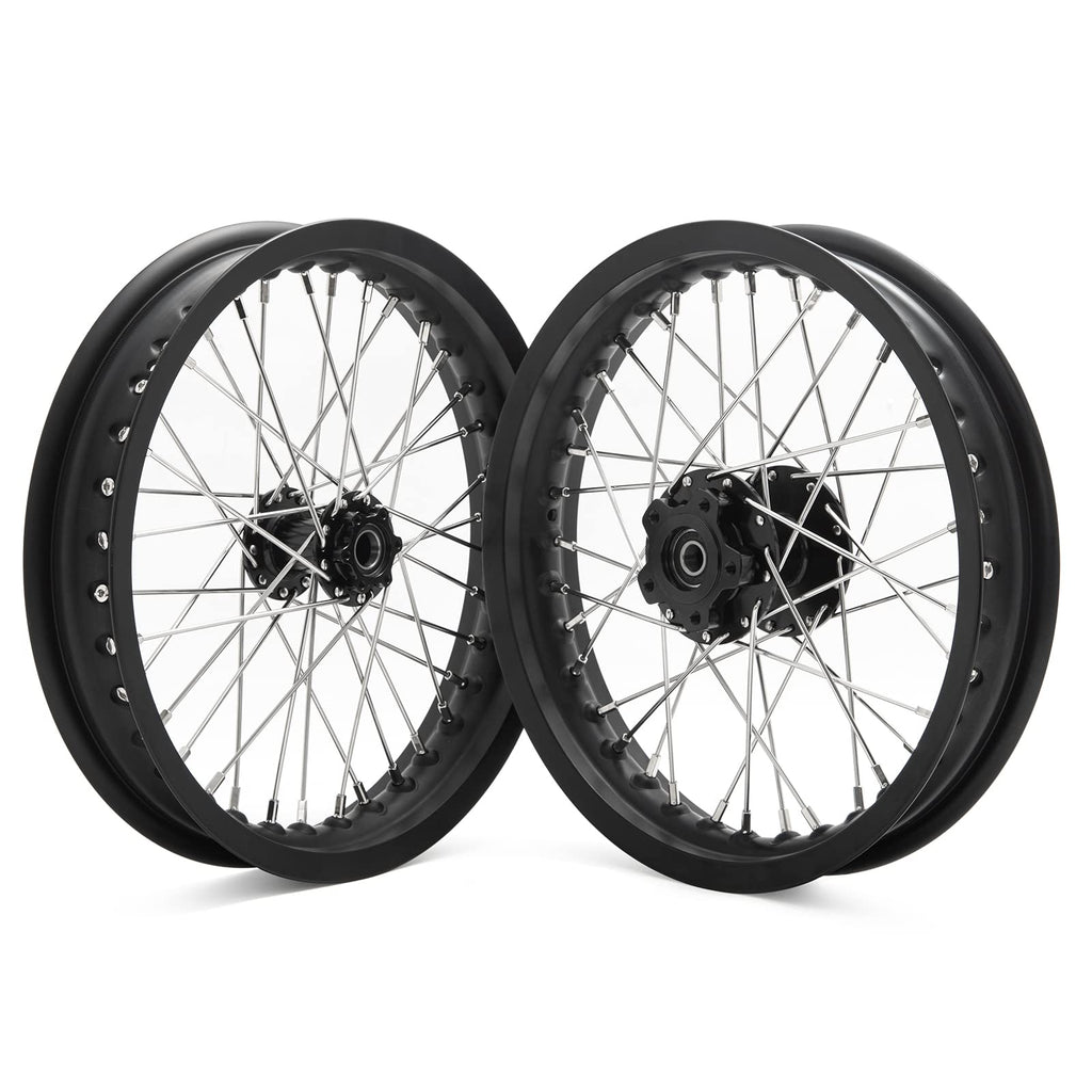 TOFR 17" Front Rear Spoke Wheels Rims Hubs Set for Surron Light Bee LBX Aluminum