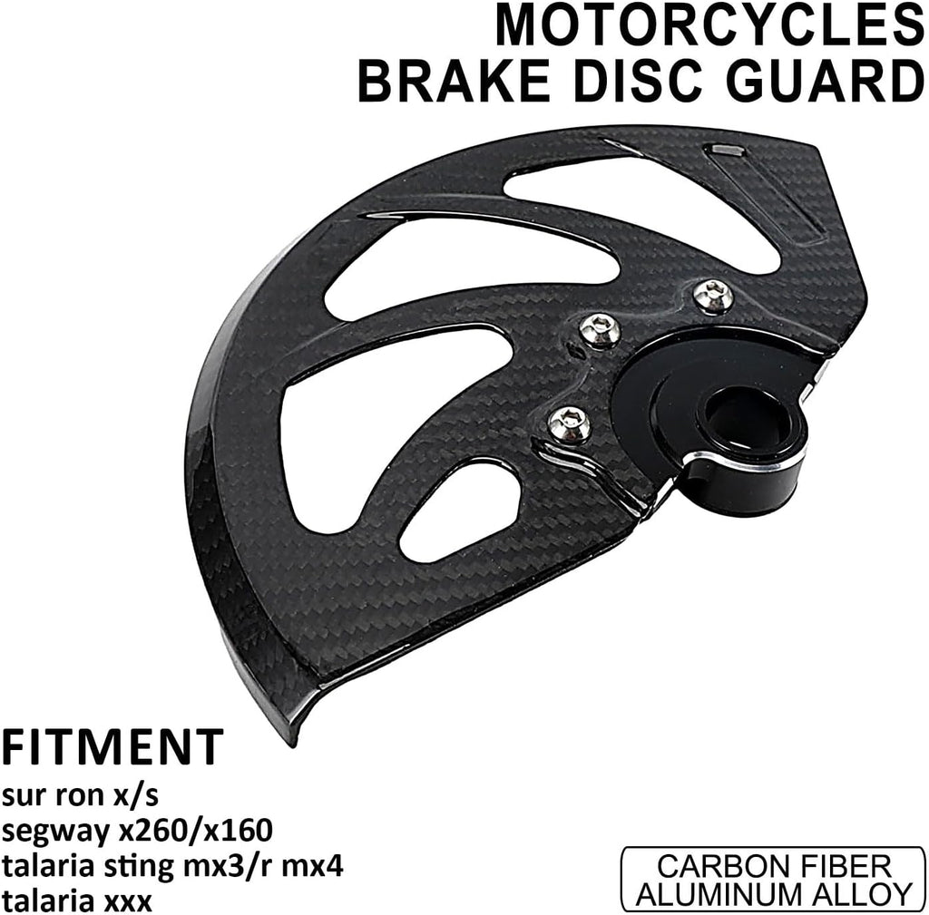 Funparts Carbon Fiber Front Brake Disc Guard for Surron Sur Ron Light Bee X/S Talaria Sting MX3/R MX4 Talaria XXX Segway X260 X160 Electric Dirt Bike