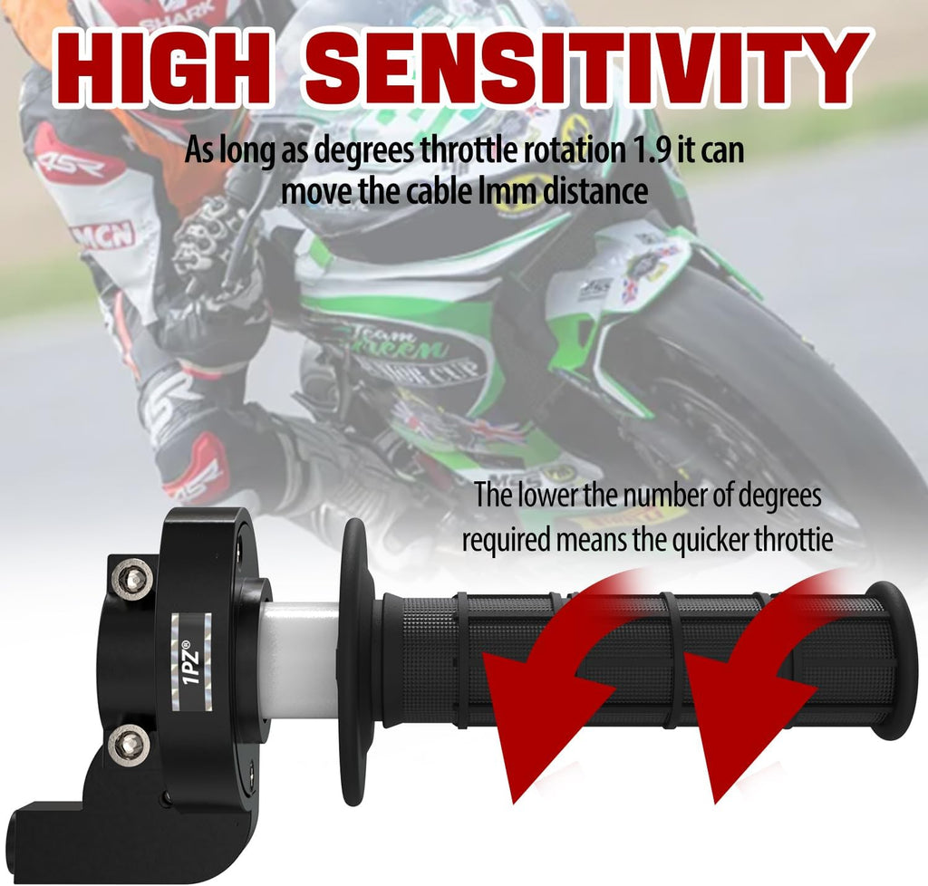 1PZ GS1-T10 Heavy Duty 7/8" 22mm Twist Throttle Grips Cable for CRF KLX TTR 110 125 150 200 250 cc Dirt Pit Bike