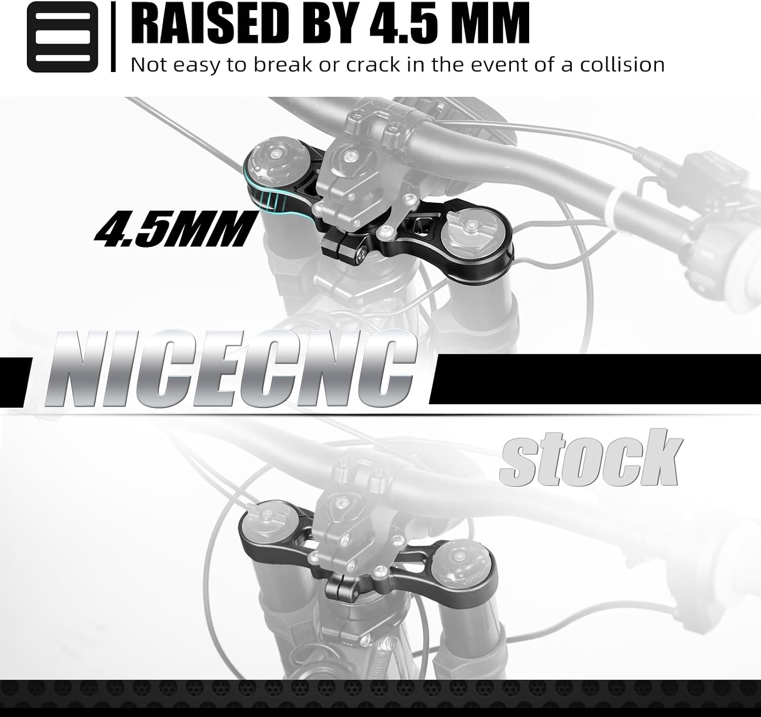 NICECNC Black Upper Triple Clamp Top Link Plate Bracket Compatible with Surron Light bee X/S See Fitment Off-Road Motorcycle Modified Upper Plates