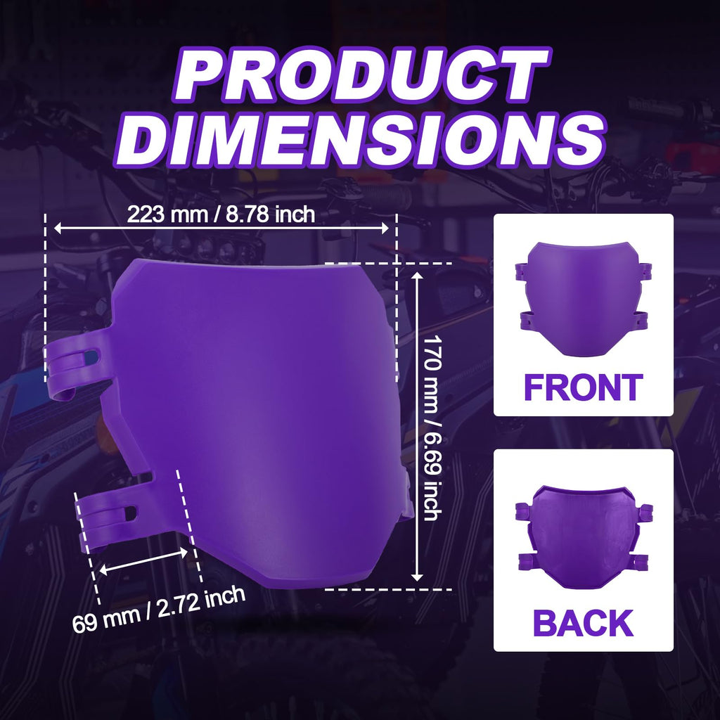 Electric Dirt Bike Downhill Number Plate Front License for Ridstar Q20 Surron Light Bee LBX Talaria Sting MX3/R MX4 MX5 Talaria XXX E-Ride Pro SR S SS 2.0 3.0 Tutti Soleil 01 (Purple)