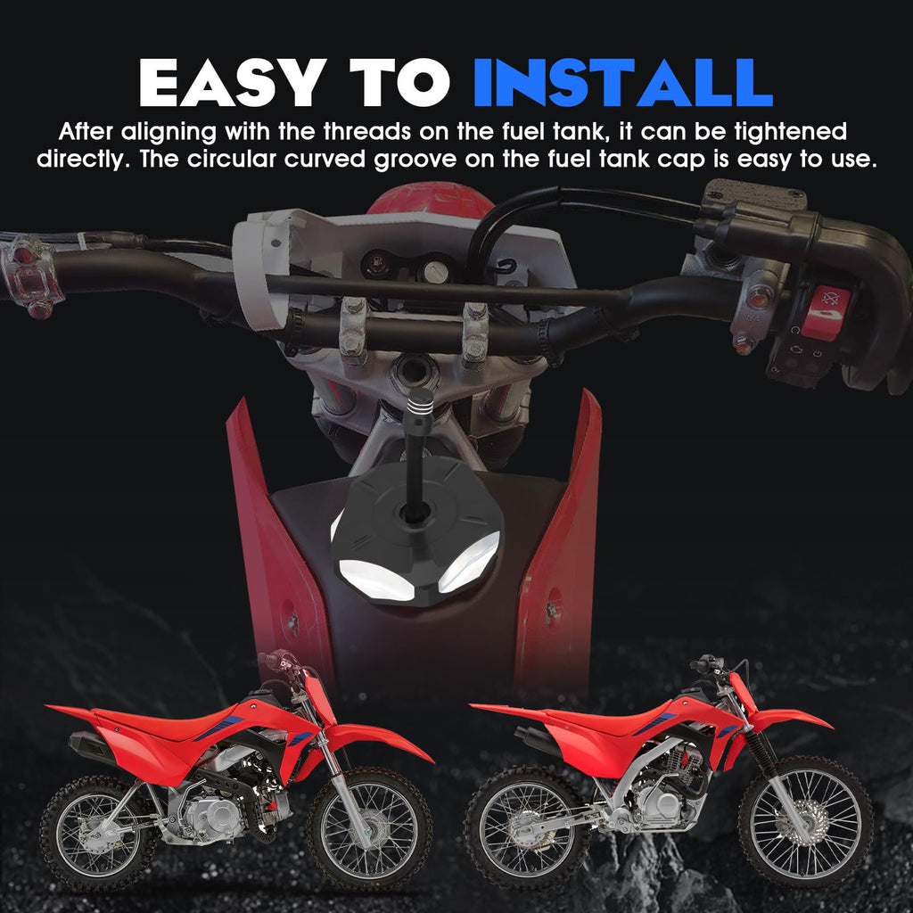 Dirt Bike Gas Fuel Tank Cap Cover with Vent Hose CNC for CRF 110 125F CRF110 CRF125F CRF125FB Big Wheel 2019-2024 Red