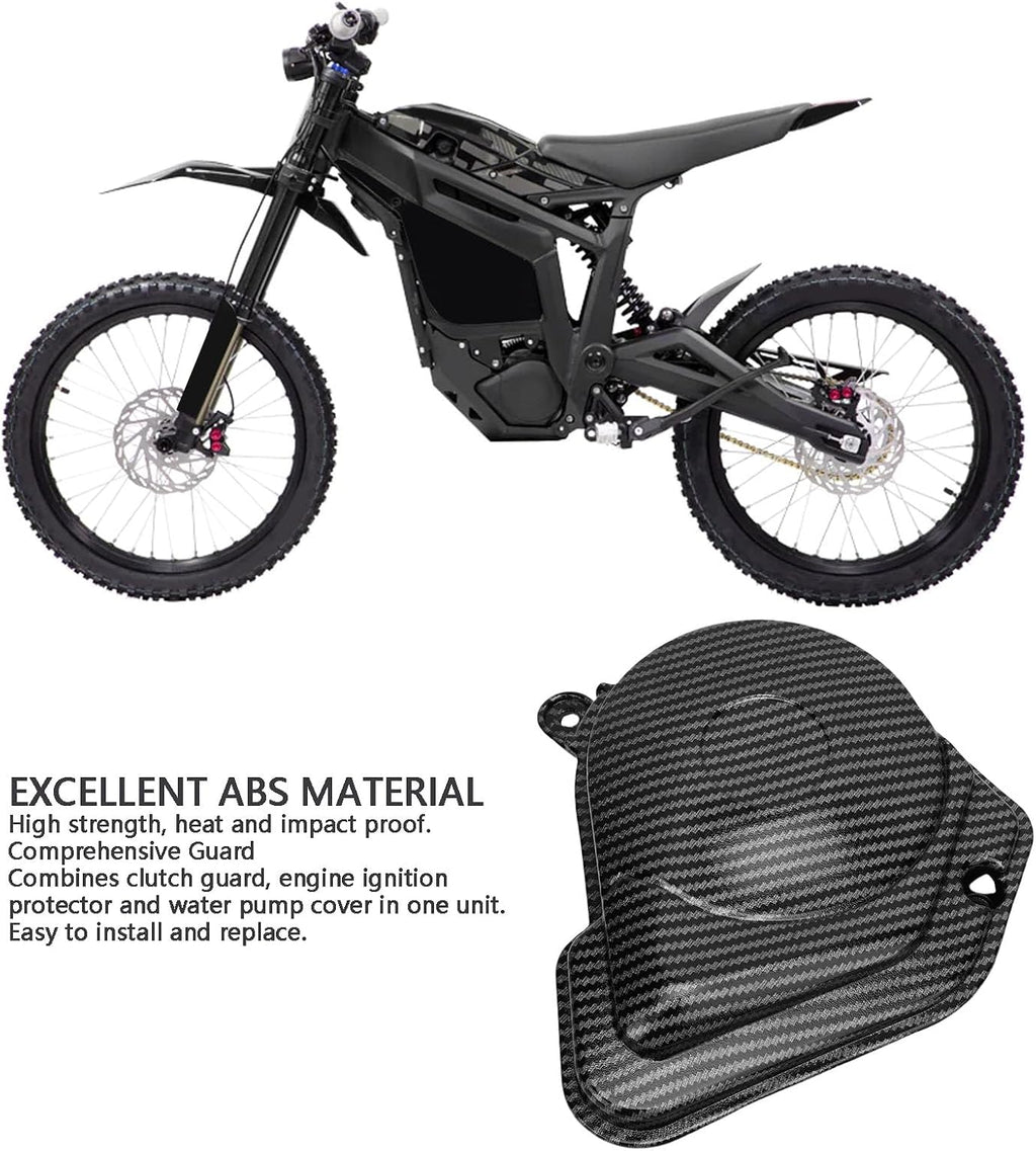 Acouto Motorcycle Engine Clutch Cover, ABS Carbon Fiber Style Engine Protective Cover, Heat Proof Impact Guard 3 in 1 for Talaria Sting X3 MX3 MX4 MX5 Trail Street Riders