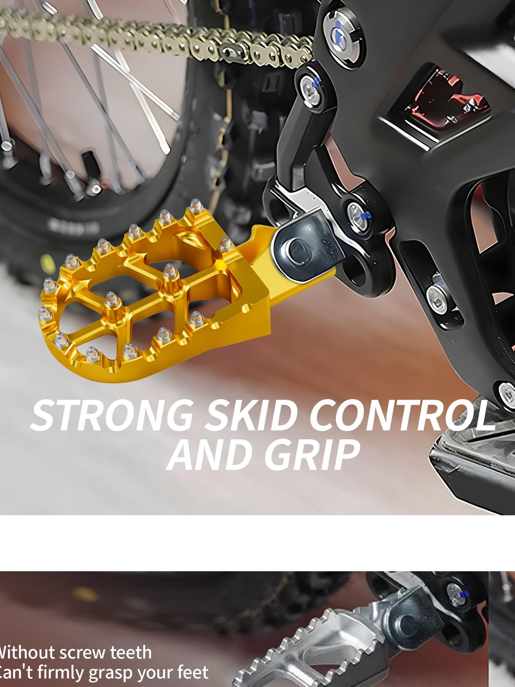 JFG RACING Dirt Bike Foot Pegs,7075 Aluminum CNC Pedals Rests for Surron Light Bee X and S/E Ride Pro SS/CRF150F CRF230F 03-19/CRF250F 19-24/XR150L 15-24/KDX200 83-94-Red