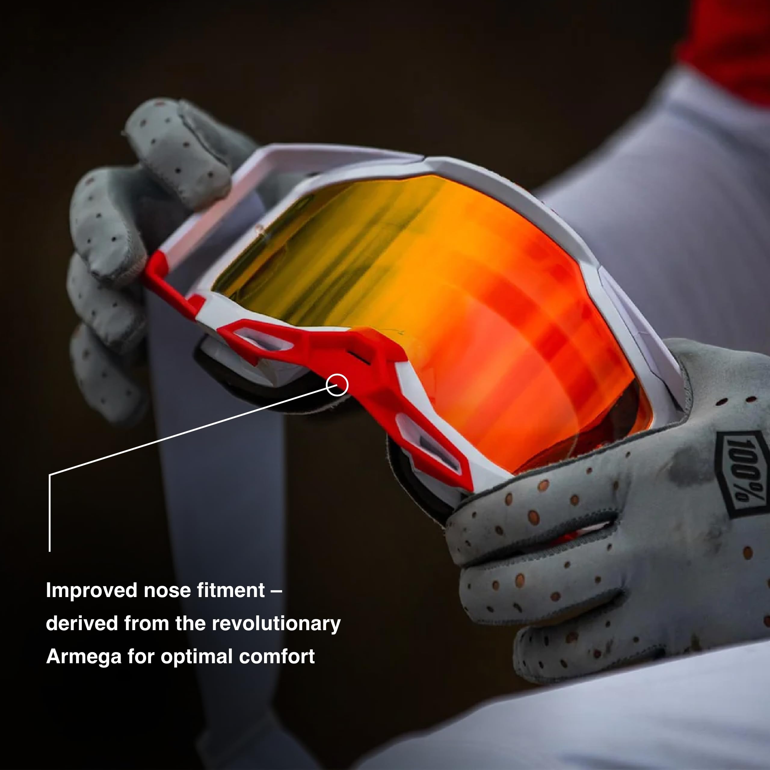 100% Strata 2 Sand Motocross & Mountain Bike Goggles - MX and MTB Racing Protective Eyewear
