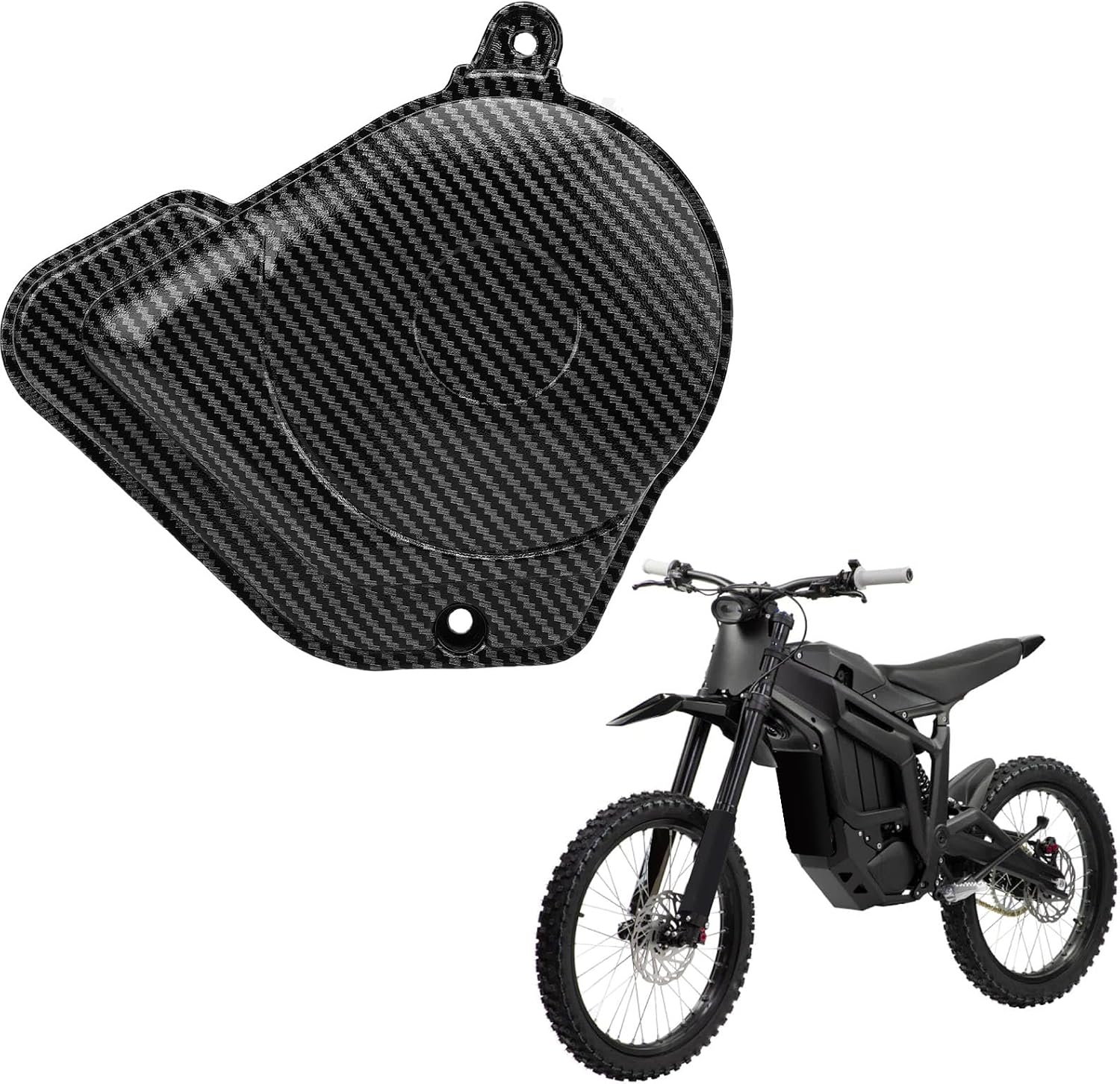 Acouto Motorcycle Engine Clutch Cover, ABS Carbon Fiber Style Engine Protective Cover, Heat Proof Impact Guard 3 in 1 for Talaria Sting X3 MX3 MX4 MX5 Trail Street Riders