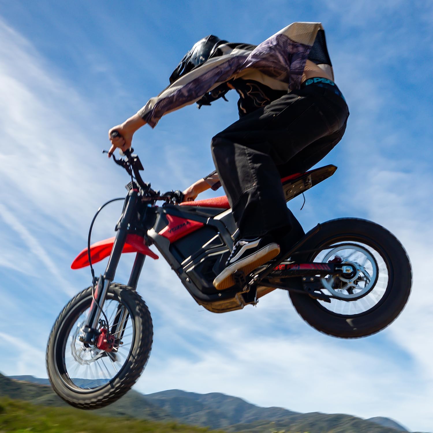 IN10 Pro Electric Dirt Bike, 5500 Peak Mid- Drive Motor, 80KMH Max Speed Ebike, 60V 27AH Bttery with 60 Miles Max Range, 17''/14'' Off-Road Tires, Hydraulic Brakes & Dual Shock Absorption