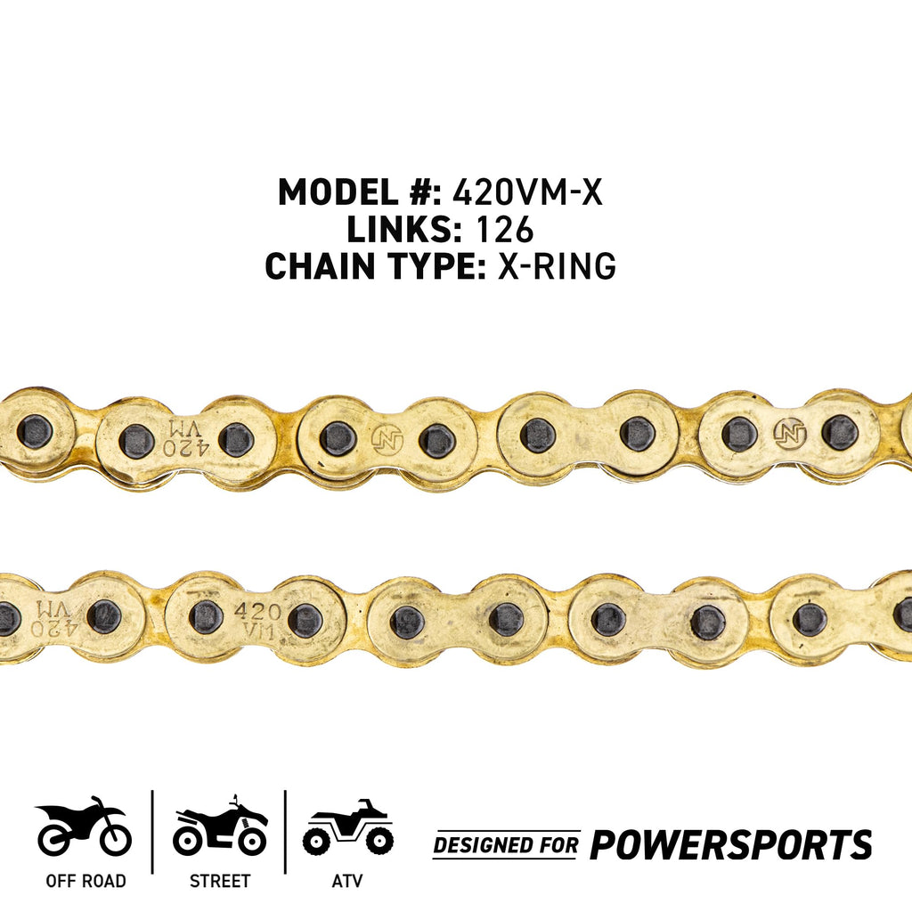 NICHE Gold 420 X-Ring Chain 108 Links with Connecting Master Link
