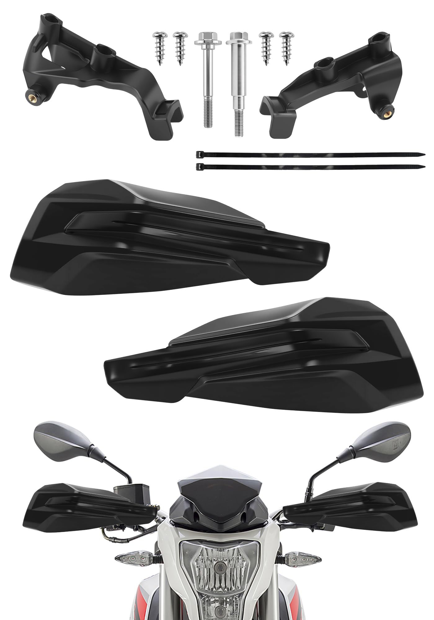 Universal 7/8" 22mm and 1 1/8" 28mm Handle Bar Hand Guards CNC Bracket for Dirt Bike Motocross ATV Scooter for CRF KLX KX LTR TRX SX SXF EXC XCW Grizzly Hawk 250 Bicycles-Red
