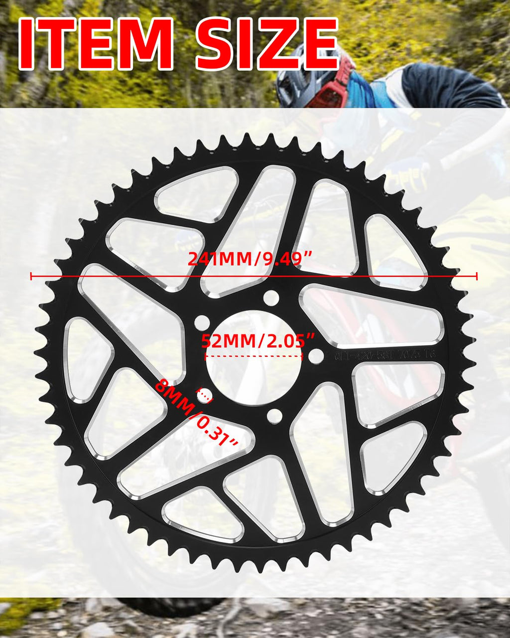 Sprocket for Surron,60T Chain Sprocket for Dirt Bike Sur Ron Light Bee S/Light Bee X/X160/X260/Talaria Sting MX3/Talaria Sting R MX4 - Red