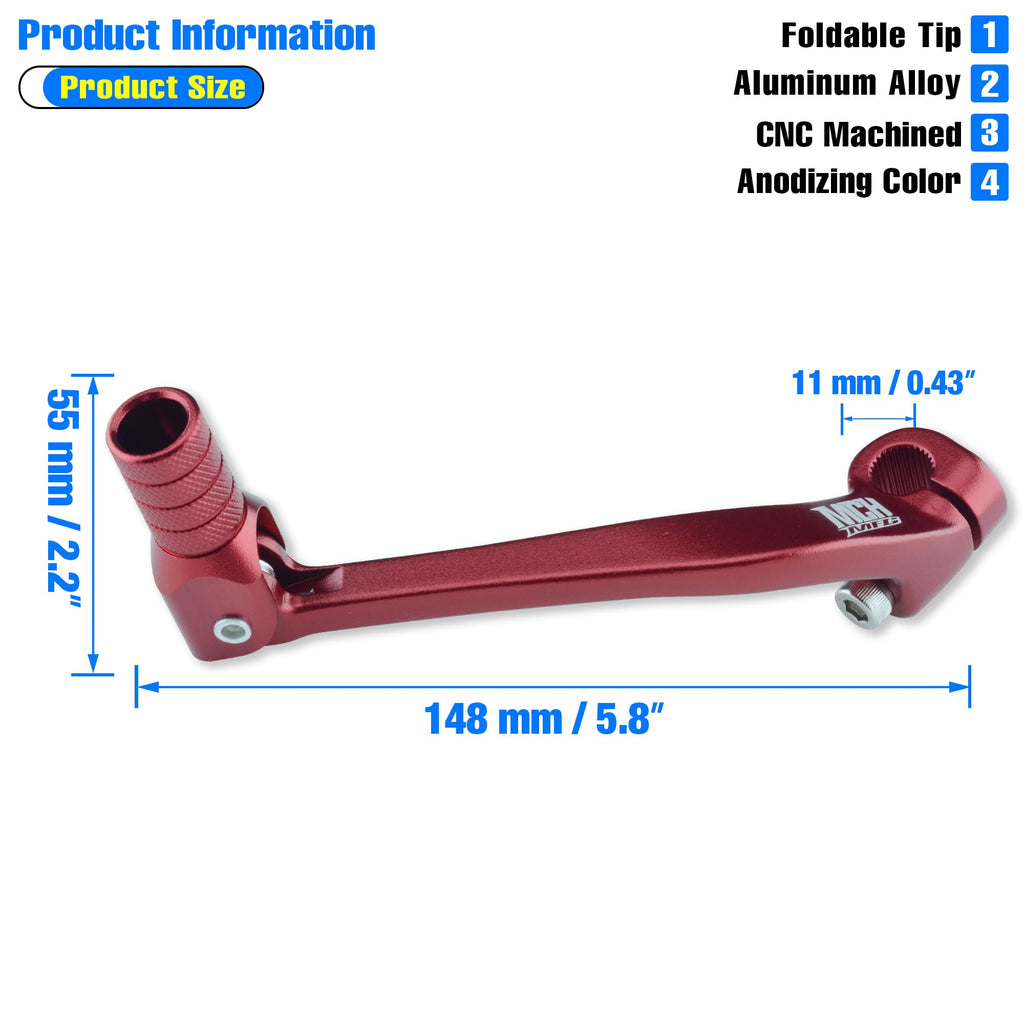 Folding Dirt Bike Shifter Lever - Alloy Aluminium Gear Lever Fit for CRF110 CRF110F 2013-2023 TTR110 08-09 TTR125 11-21 Black