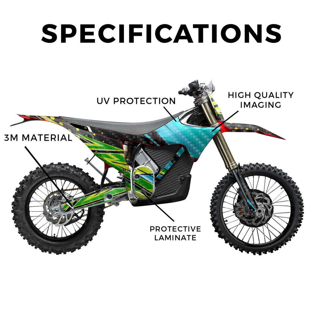Glossy Glitter Surron Ultra Bee Graphics Kit Wrap - Blue Hex Parts - Sur-Ron Skin - Premium 3M Vinyl Protective Wrap Decal Cover - Easy to Apply | Crafted in The USA by MightySkins