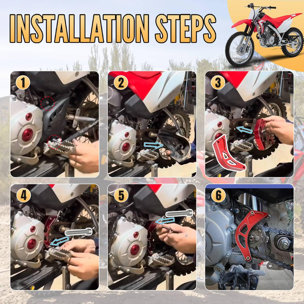 Canitu Red Front Sprocket Cover Guard,Motorcycle Aluminum Chain Guard Sprocket Engine Drive Cover Case Saver Protector Engine Case Protection for Honda CRF110 2013-2024