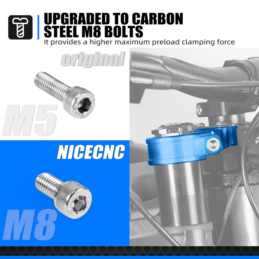 NICECNC Black Upper Triple Clamp Top Link Plate Bracket Compatible with Surron Light bee X/S See Fitment Off-Road Motorcycle Modified Upper Plates