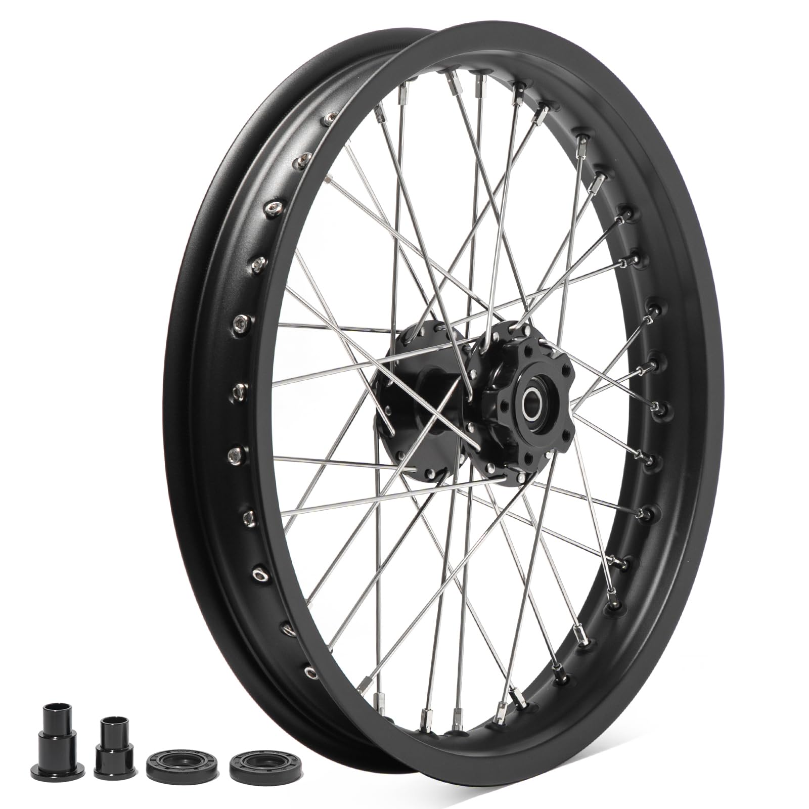 TOFR 17" Front Rear Spoke Wheels Rims Hubs Set for Surron Light Bee LBX Aluminum