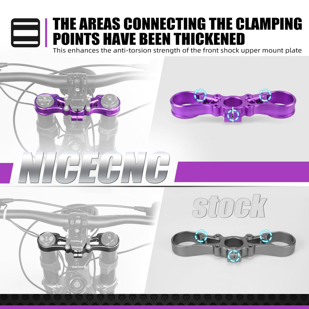NICECNC Black Upper Triple Clamp Top Link Plate Bracket Compatible with Surron Light bee X/S See Fitment Off-Road Motorcycle Modified Upper Plates